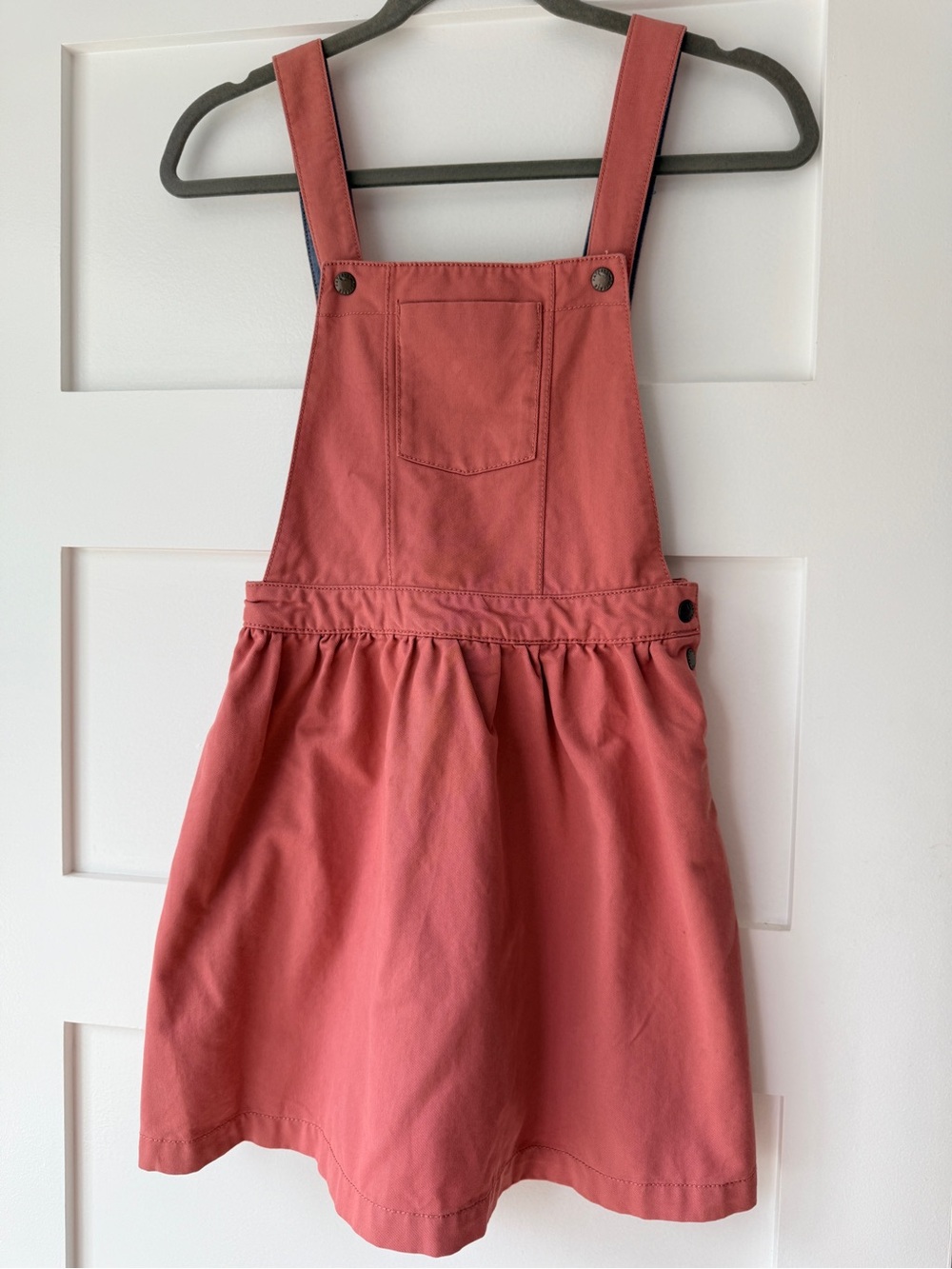 Fat Face Coral-Red Girls' Overall Pinafore Dress